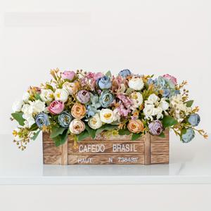TEMU 시크 모조 모란 & 수국 장식 – 인조 꽃 tâm 거실 장식, 패브릭 홈 액센트