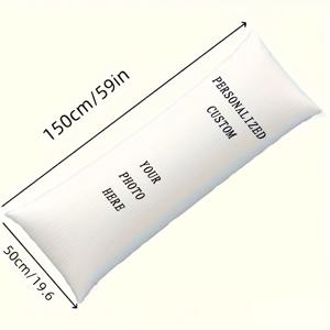 TEMU (맞춤 제작 가능) 1개 맞춤 사진 베개 커버, 양면 인쇄, 엑스트라 롱 - 싱글 침대부터 더블 침대에 적합, 세탁기 사용 가능, 모던 스타일, 지퍼 잠금, 베개 속통 미포함