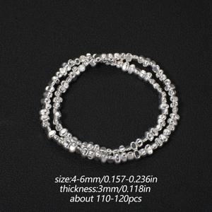 110-120개 4×6mm 천연 스톤 비즈 & 비즈 어소트먼트 3mm 두께 실버 헤마타이트 루즈 스페이서 비즈, 참 DIY 주얼리 만들기 팔찌 목걸이 액세서리, 우아한 데일리
