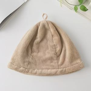 1개 따뜻한 산호 양털 어부 모자 여성용 겨울 큰 머리 사이즈 사우나 모자