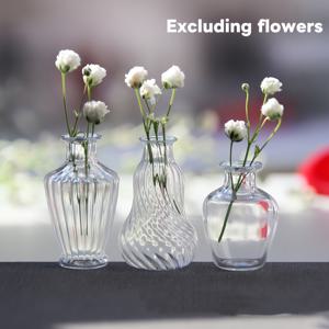 TEMU 미니 유리병 3개, 모조 꽃병, 미니어처 하우스 및 책상 장식용 - 미니어처 장면과 수집용 게임 세트에 적합, 수집용 진열품 | 장난스러운 미학 | 유리병
