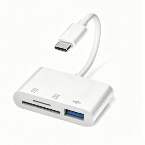 TEMU 타입-C 다기능 카드 리더기, OTG 3-in-1 어댑터, USB 2.0 고속 전송, SD/TF 카드 및 USB 드라이브용 스마트 리더기, 휴대폰 메모리 확장, 야외용 카메라에서 간편한 사진 전송, 드라이버 불필요한 플러그 앤 플레이, 휴대폰, 노트북, 태블릿과 호환