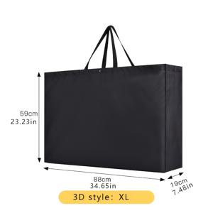 TEMU 1개 초대용량 옥스포드 천 쇼핑 에코백 이사 토트 슈퍼마켓 쇼핑백 검정색 대용량 선물 포장 가방 선물 드로잉 보드 프레임 내구성 옥스포드 천 보관 가방 접이식 휴대용 옥스포드 천 토트백