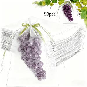 TEMU 포도, 복숭아, 딸기 및 기타 원예 작물에 적합한 부직포 과일 및 채소 보호백 99개입. 통기성 원단으로 과일의 질식 방지, 곤충, 모기 및 새를 효과적으로 차단. 심기 용도로 실용적이고 번거롭지 않음