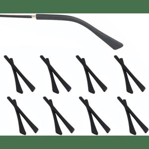 TEMU 16개 검정색 안경테 교체용 실리콘 안경 끝팁 이어삭 소켓 슬리브, 얇은 금속 안경다리용