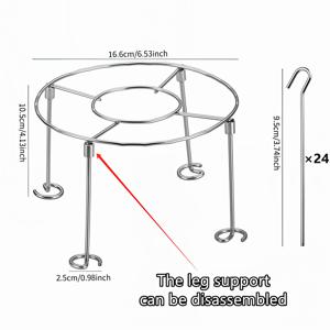 스테인리스 스틸 수직 원형 에어프라이어 그릴 랙 + 24개 꼬치, 다양한 육류 및 재료를 꼬는 데 적합, 3쿼트~6쿼트 에어프라이어 오븐과 호환, 홈 바베큐 애호가를 위한 필수 제품