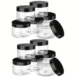 TEMU 6/12개 세트 3.5oz(100ml) 뚜껑 포함 플라스틱 병, 개스킷이 있는 투명 원형 용기, 로션, 크림, 연고, 바디버터, 화장품, 글리터, 샘플, 여행용 수납용 - 무향, 나사식 뚜껑 잠금