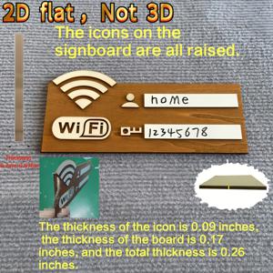 TEMU 2D 플랫 - 2D, 펜던트, 드롭 & 피니얼, 나무 Wifi 표지판 1개, 가정용 무선 네트워크 비밀번호를 위한 창의적인 디스플레이, 튼튼하고 내구성이 뛰어나고! 드릴링이 필요 없습니다! 다양한 휴일에 적합한 제품!