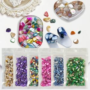TEMU 30g/6봉지, 3mm - 6mm 컬러 조개껍질 자갈돌, 네일 아트 장식, DIY 키트, 에폭시 수지 몰드 채우기, 컵받침 만들기, 주얼리 주형, 열쇠고리 및 다양한 공예 프로젝트용으로 완벽