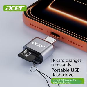 TEMU Acer 휴대용 고속 카드 리더기, TF 메모리 카드 리더, Type-C , 태블릿, 스마트폰, 카메라 및 컴퓨터와 호환, 모델 HY41-T3 (C 포트 버전)