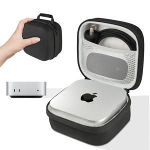 SARLAR 하드 캐리링 케이스, Apple Mac Mini M4/M4 Pro/M5/M5Pro/M6 및 기타 모델과 호환, 소프트 및 하드 쉘으로 구성된 휴대용 보호 케이스, 여행 및 보관에 적합, 블랙