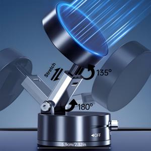 TEMU 강력한 진공 흡착력의 강력한 마그네틱 휴대폰 거치대. 2026년 아이폰 17 Pro Max를 위해 업그레이드되었으며, 접이식 및 수축형 디자인을 특징으로 합니다. 이 다용도 흡착 컵 마운트는 자동차, 헬스장, 거울에서 사용하기에 적합합니다.