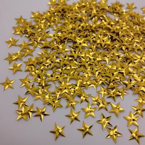 TEMU DIY 네일 아트, 슬라임, 선물 포장 및 파티 이벤트 장식용 15mm 황금색 별 모양 색종이 조각 스팽글 500개