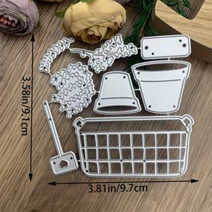TEMU 카드 제작 키트 엠보싱 페이퍼 다이 컷 스크랩북 머신 스텐실 보관 포켓 용품을 위한 잎사귀 꽃병 금속 커팅 다이