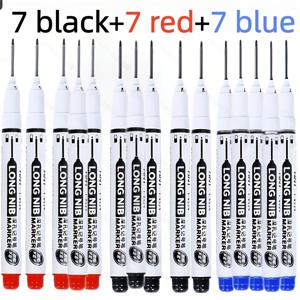 TEMU 21개입 긴머리 마커 펜) 30mm 깊은 구멍 정밀 가는 팁 잉크 펜 빨간색/검은색/파란색 3색 다기능 드로잉 펜, 목공/공예/욕실 장식용, 플라스틱/목재/유리/금속 다중 재료에 적합