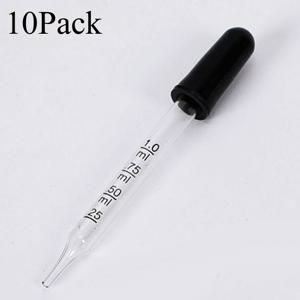 TEMU 10개입 (10개입 팩) 1ml 유리 점적기, HD 눈금 및 검정색 캡 포함 - 에센셜 오일, 향수병 충진, 실험실 분배, 화장품 분할용, 정밀 액체 계량관, 직입구 눈금형, 여행용