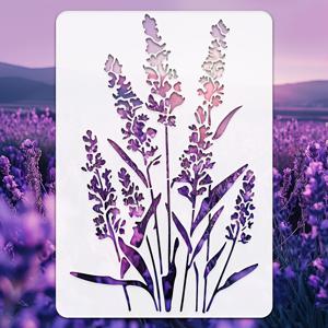 TEMU 재사용 가능한 라벤더 스텐실 11.7x8.3인치 DIY 공예, 타일, 패브릭, 바닥, 벽 및 우아한 플로럴 홈 데코용