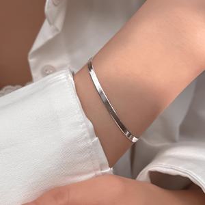 TEMU 1개 스테인리스 스틸 여성용 방수 변색 방지 팔찌, 뱀뼈 체인, 패셔너블하고 우아한 디자인 여성 주얼리, 모든 계절에 적합. 데일리 외출, 파티에 완벽. 여름 해변룩