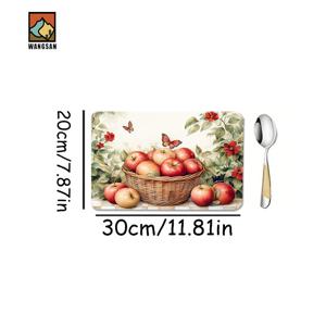 TEMU 사과 디자인의 테이블 건조 매트 1개입. 커피 머신, 세탁기, 식탁에 적합하며 폴리에스터 소재로 제작되었습니다. 주방, 식사 공간 및 거실에서 사용하기에 이상적이며 선물로도 좋습니다.