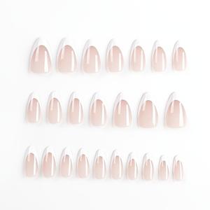 프렌치 스타일 DIY 누ob 네일 48개, 가정용, 짧은 스퀘어 팁, 무료 공구 키트 포함, 여성을 위한 광택 있는 화이트 사전 제작 네일 팁, 봄 여름 네일 케어, 페디큐어 및 매니큐어용