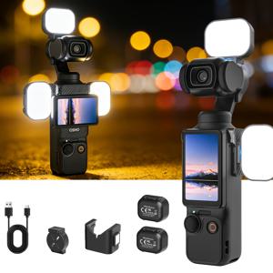 TEMU Poet 3/4/ Muse용 마그네틱 미니 LED 비디오 라이트, 1.2W USB C 충전식 보조 플라스틱 채광등, 3가지 색상 모드 및 밝기 조절 기능, CRI95+, 200mAh 배터리, 셀카 블로그 영상 녹화용, 콘텐츠 크리에이터 및 사진작가용