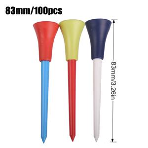 TEMU 혼합 색상 골프 티 스탠드 100개입, 83mm/3.27인치, 내구성이 뛰어난 플라스틱 및 고무 재질, 골프 용품에 적합 (3가지 사이즈로 제공)