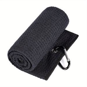 TEMU 클럽 및 볼 청소용 클립이 있는 마이크로화이버 와플 골프 타월 1개 - 30×50cm