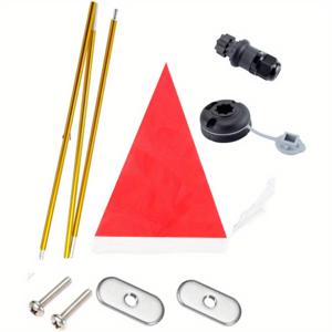 4ft 카약 국기 트랙 마운트 카약 안전 국기 안정적인 베이스로 쉬운 설치, 보트 카누 요트 딩기 카약 DIY 액세서리용 카약 가시성 키트