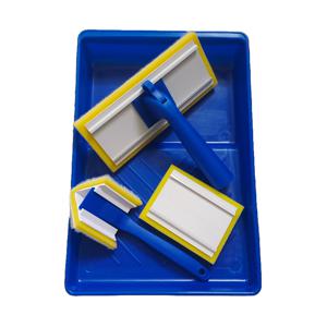 TEMU 7인치 페인트 패드 세트, 빅 패드 18 X 7.5 Cm, 스몰 패드 10 X 7.5 Cm, 블루 핸들 삼각 브러쉬