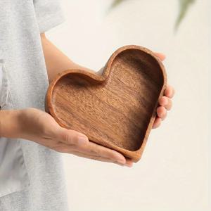 하트 모양 솔리드 우드 트레이, 건과일 및 견과류 트레이, 스택 가능한 하트 모양 호두 트레이, 홈 키친 용품, 홈 , 비식품 접촉용