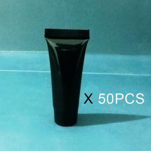 50개, 10g 블랙 화장품 스퀴즈 튜브 병, 샴푸, 바디워시, 핸드크림, 안료, 소독제, 살균 젤용 PE 플라스틱 스퀴즈 병, 포장용, 여행용 재충전 빈 병