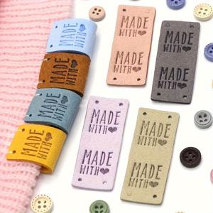 20pcs 손바느질 파이버 가죽 라벨 가을 겨울 장갑 스카프 모자 장식 라벨 PU 가죽 패치 스티커 DIY 액세서리