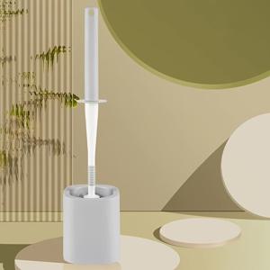 TEMU 360도 곡선 핸들 변기 브러쉬 및 브래킷 반구형 브러쉬 헤드, 무사각, 깨끗, 걸이형, 바닥에 놓을 수 있음