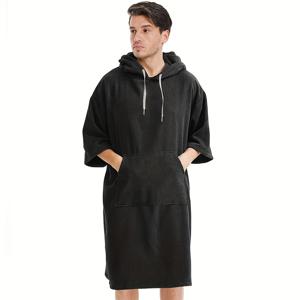 TEMU 편안한 루즈핏 비치웨어 로브, 두꺼운 마이크로화이버 소재로 물을 빨리 흡수하고 빠르게 건조함. 서핑이나 해변에서 기저귀 갈아입기, 야외 활동에 적합하며 집 안에서도 샤워나 욕실에서 사용하기 좋습니다