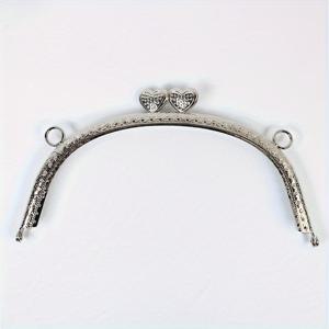 TEMU 16.5cm 아치형 엠보싱 하트 모양 헤드피스 금색 및 은색 수제 핸드백 수공예품, DIY 지갑 제작