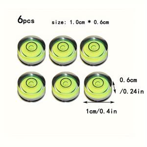 TEMU 6개 아크릴 레벨 비즈, 나침반용 - 범용 핏, 세 가지 크기 (1.5cm*0.8cm, 1.2cm*0.6cm, 1.0cm*0.6cm), 비전기식, 튼튼한 재료, 전자 저울 및 산업용 측정 기기용, 전문가에게 적합