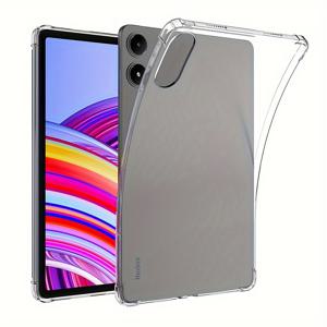 TEMU Redmi Pad Pro 12.1인치 2024 케이스 클리어 커버 투명 케이스 실리콘 백 태블릿 커버 (Poco Pad 12.1