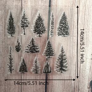TEMU 소나무 가지 클리어스탬프 - DIY 스크랩북, 카드만들기, 앨범장식용 수공예 고무도장