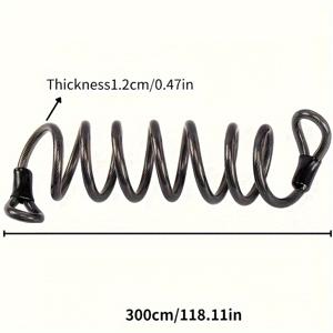 1개, 300Cm/118.11In 다기능 투명 스틸 케이블, 실내외 사용에 적합; , 모페드, 스트리트 바이크 및 스쿠터 등에 사용 가능, U-락, 케이블락, 자물쇠 등 다양한 잠금 장치와 함께 사용 가능
