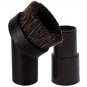 TEMU 고품질 말털 브러쉬 부착물 2개 - 부드러운 25mm/1인치 털과 1-1/4~1-3/8인치 호환 진공 호스 어댑터, 깊은 청소에 이상적이며, 애완동물 털 및 섬세한 표면에 적합