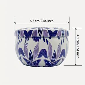 12개입 2.2 Oz 신형 주석재 메탈 양초 틴 고급 양초 제작 용기 패턴 빈 캔 60ml