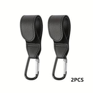 고품질 PU 가죽 유모차 후크 2개 세트; 고하중 범용 유모차 후크 액세서리; 휴대용 유모차 가방 홀더, 2개 세트
