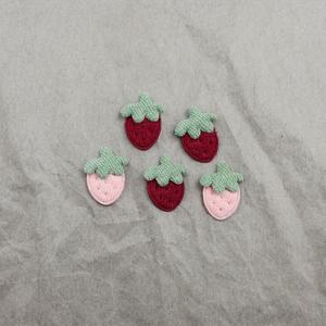 22개입 귀여운 패브릭 딸기 액세서리, 여성용 헤어 액세서리, 헤어 클립 만들기 재료, DIY 공예 소품, 과일 딸기, 의류 신발 양말 상자 장식 소품, 홈 데코 용품