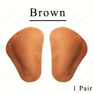 TEMU 1켤레 자가 점착 인조 가죽 발 패드 아치 지지 반인솔 충격 흡수 압력 완화 신발 패드 남녀공용