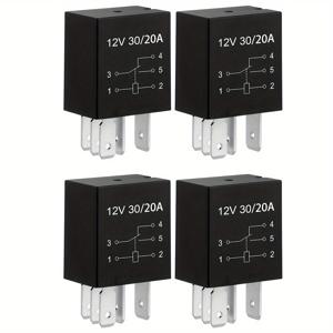 TEMU 4개 세트 헤비 듀티 12V 30A 자동차 릴레이 - & SPDT, 퀵 커넥트 다목적 교체용, 내구성 있는 나일론 쉘, 5핀, 릴레이