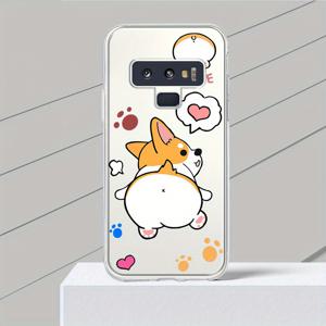 TEMU 카툰 코기 투명 TPU 소프트 케이스 삼성 갤럭시 노트20울트라 노트20 노트10프로 노트10 노트10라이트 노트9 노트8 폰 케이스에 적합합니다.