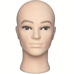 TEMU 남성용 대머리 마네킹 헤드 전문가용 미용학 얼굴 메이크업 인형 머리, 가발 제작용 진열대, 모자, 안경용 가발 헤드