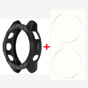 TEMU 2개 세트 강화유리 + 소프트 TPU 케이스, Pro 42mm 47mm 51mm 워치 풀커버 스크린 보호 필름 케이스, Fenix 7 7S 7X Pro 호환