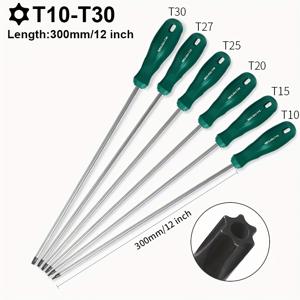 TEMU WEILIGU 중앙 구멍형 육각 토르크스 비트 세트 6개, T10-T30, 샹크 길이 12인치, 연장형 토르크스 드라이버 비트 세트, 깊은 구멍 나사 제거 및 설치 공구, 자동차 수리 및 주택 개조 전문가를 위한 훌륭한 보조 도구