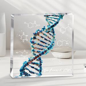 TEMU 2D 플랫 [맞춤 제작] 1개 10X10Cm 화학, 의학, 생물학 과학 선물 1개 10X10Cm 개인 맞춤 DNA 맞춤형 모양 아크릴 블록, 이름 맞춤 제작, 의사, 미생물학, 생물 의학, 전공 의학, 화학 선물용 생물학 과학 선물